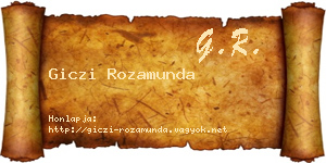 Giczi Rozamunda névjegykártya